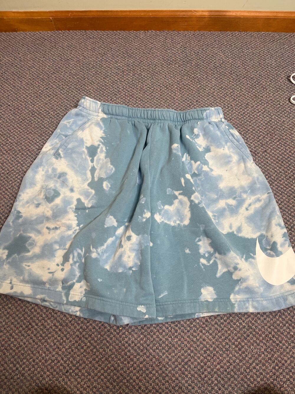 Nike Men's French Terry Blue Tie Dye Short XL Tall